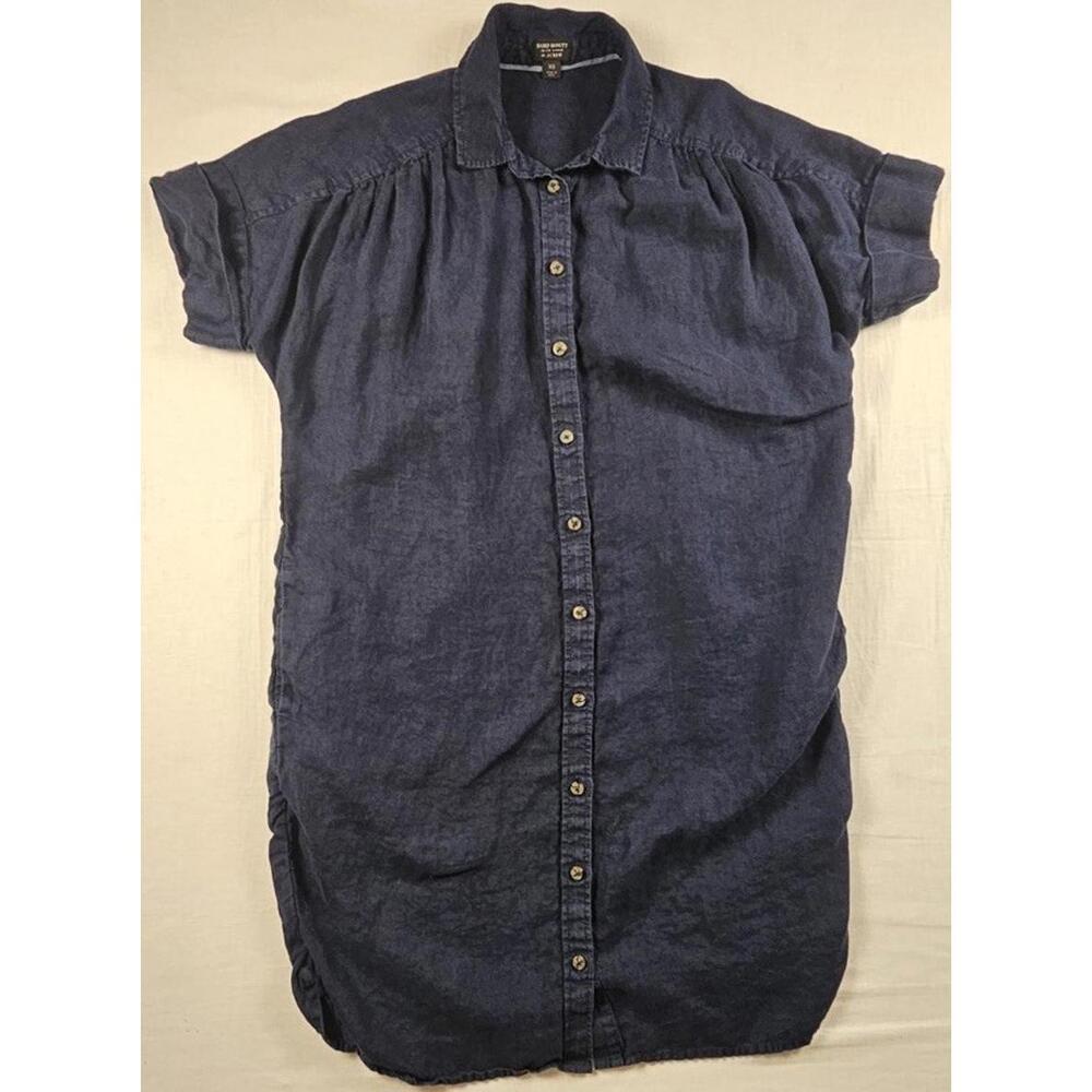 J. Crew Navy Blue Button-Front Shirt Dress